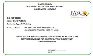 licensed painting company in Tampa